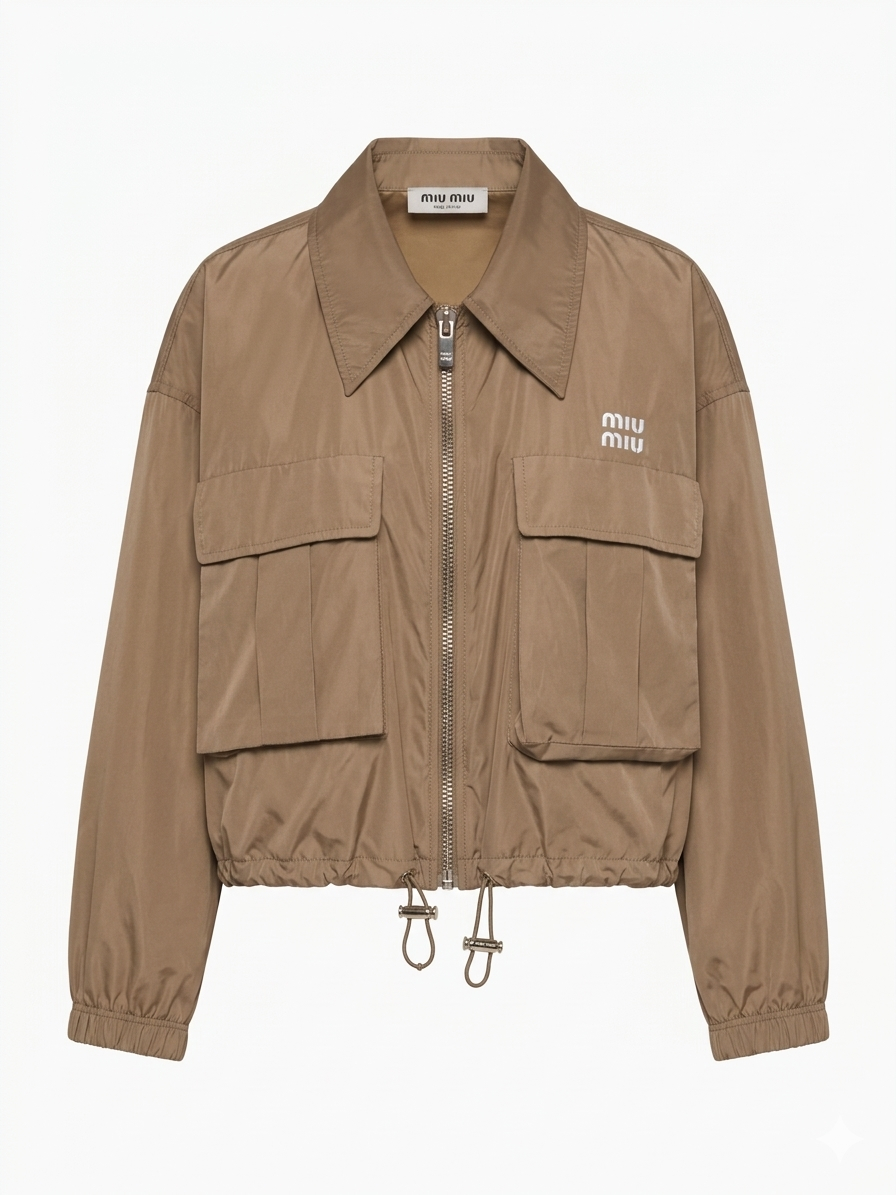 Chaqueta Técnica Nylon Miu Miu – Segunda Mano Tono Arena