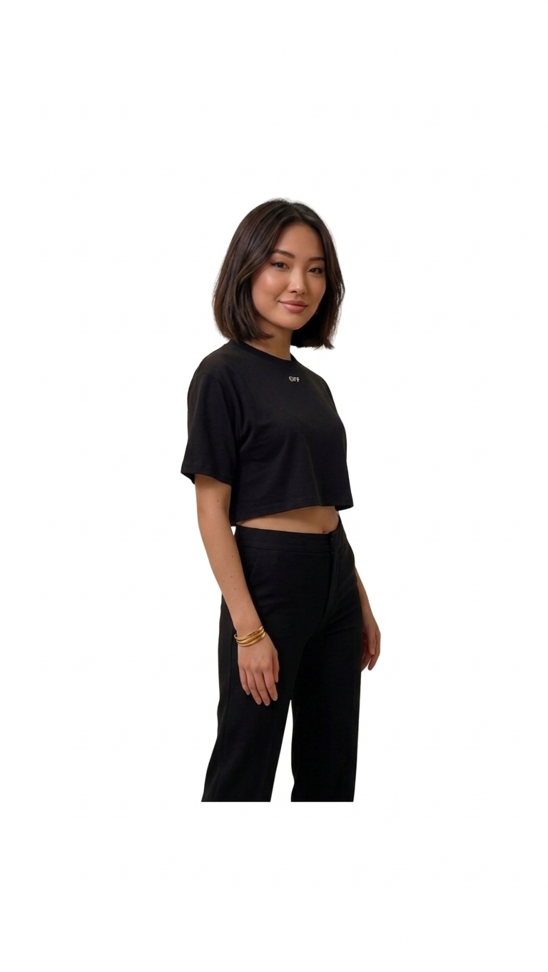 Camiseta Crop Top Off-White Off Stamp Ribbed – Pre-Loved Talla 38