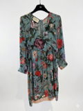 Vestido corto seda Gucci Flora Snake estampado floral pre-loved