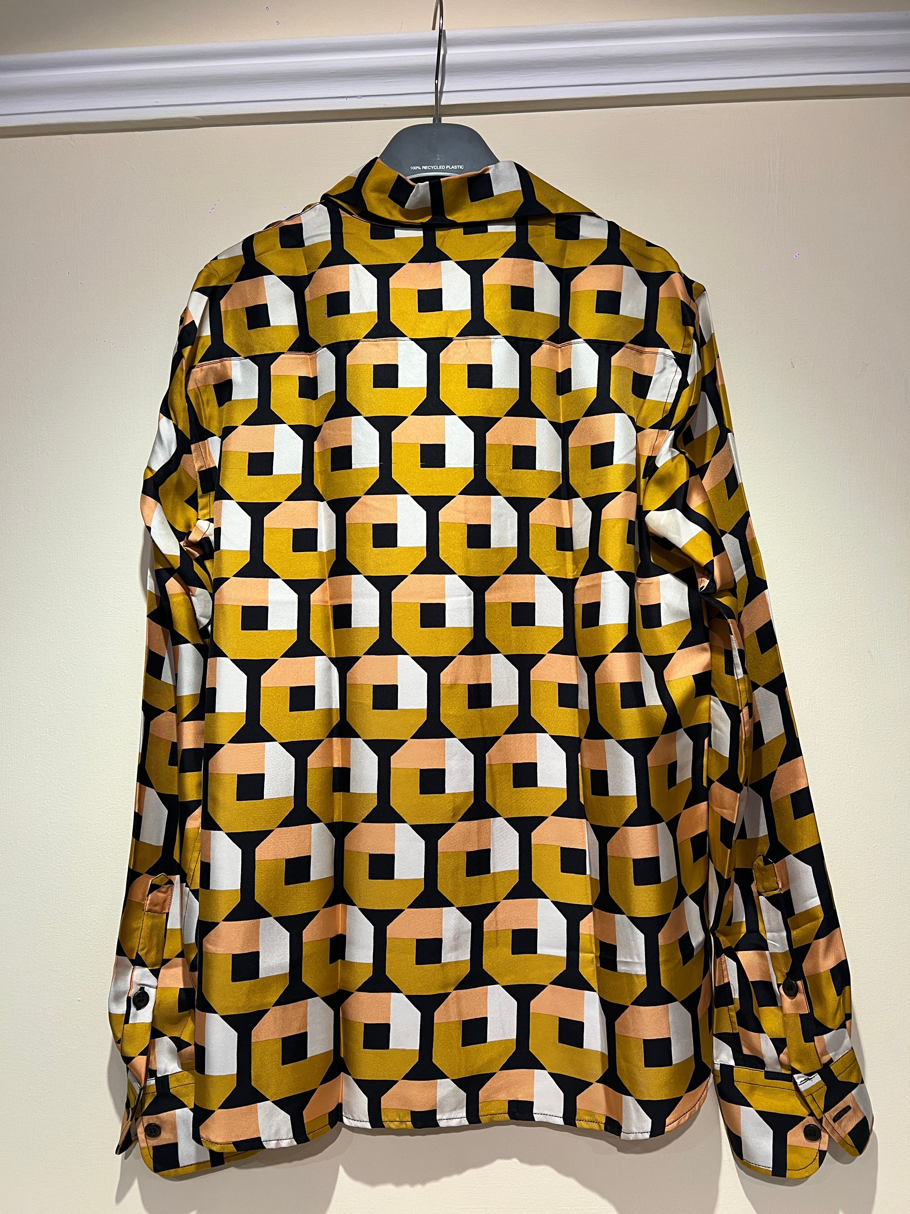 Camisa de Seda Prada Estampado Geométrico – Segunda Mano Talla 40
