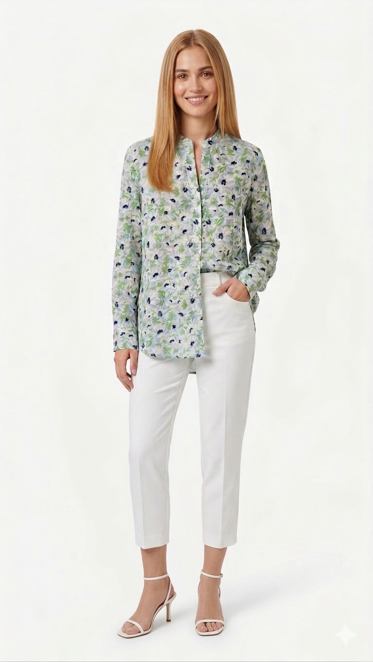 Camisa 100% Seda Stella McCartney Estampado Floral – Pre-Loved