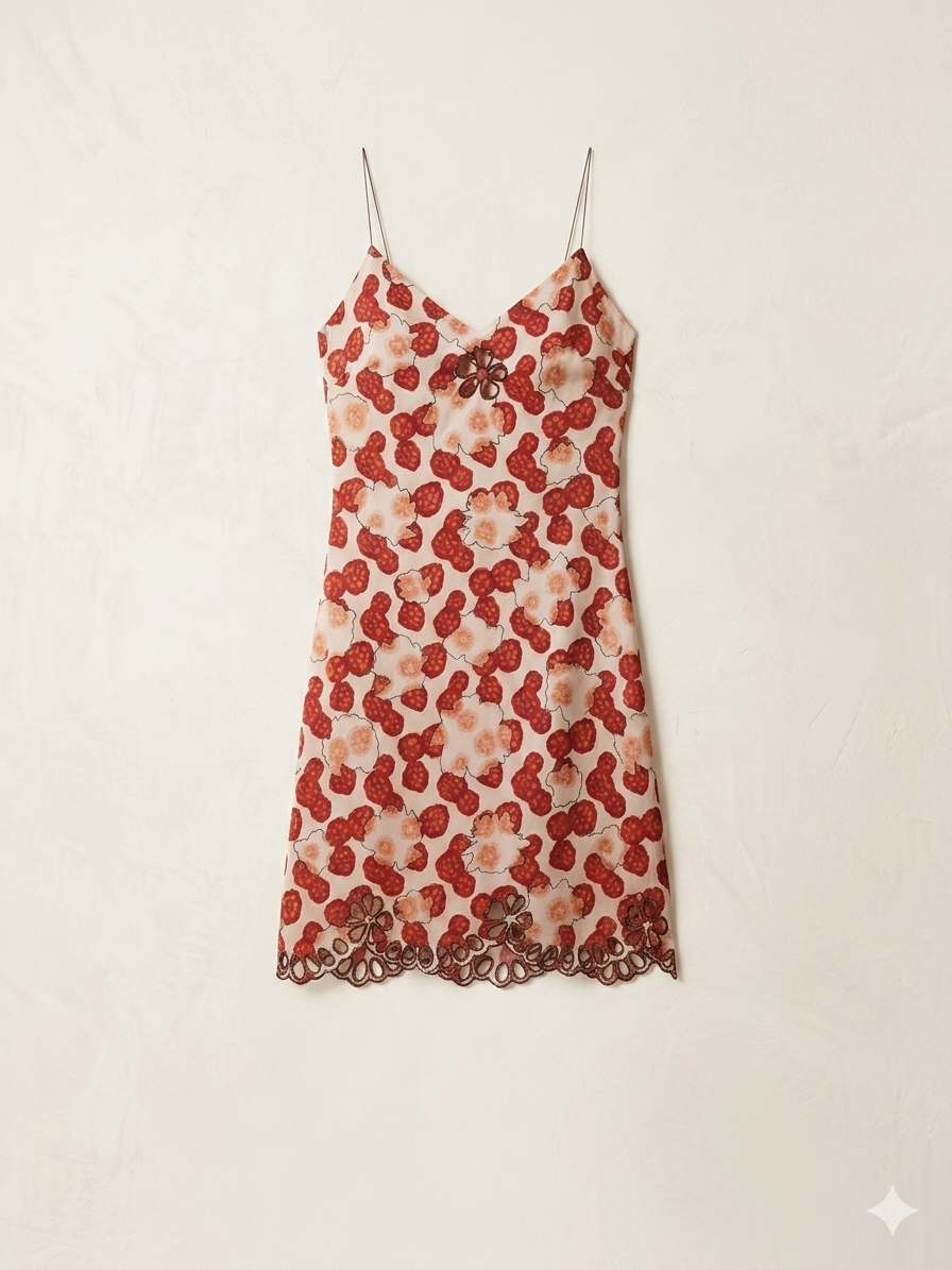 Vestido Rochas seda floral colección OI 2017 segunda mano
